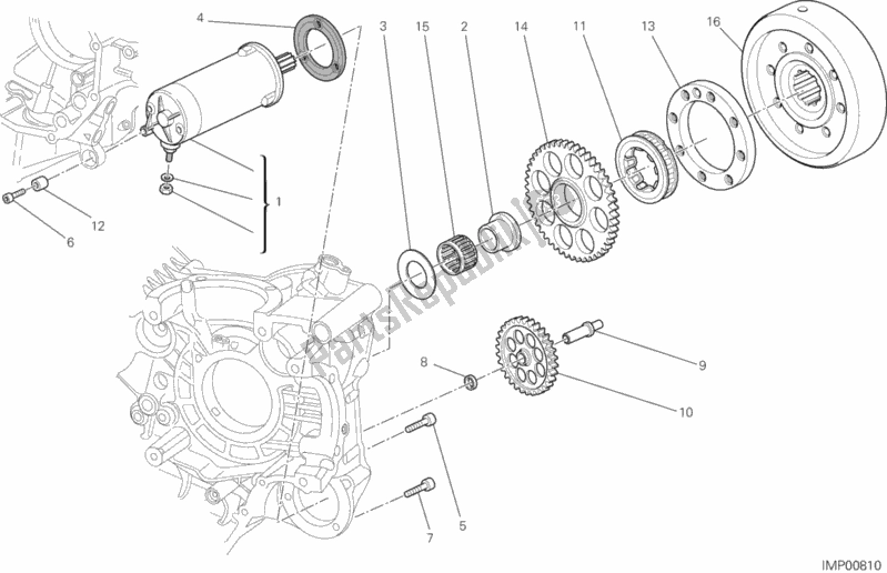 Tutte le parti per il Motore Di Avviamento del Ducati Multistrada 1200 ABS USA 2012
